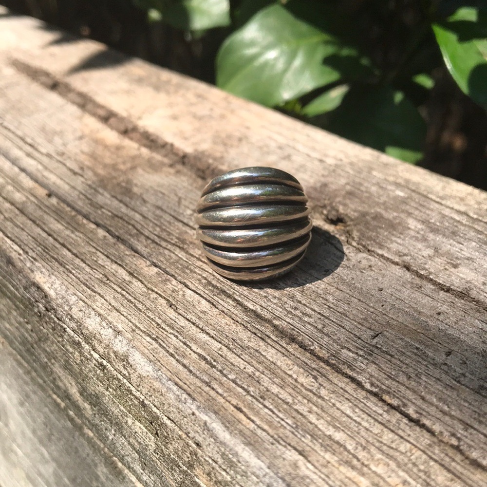 Chunky silver ring spiral design